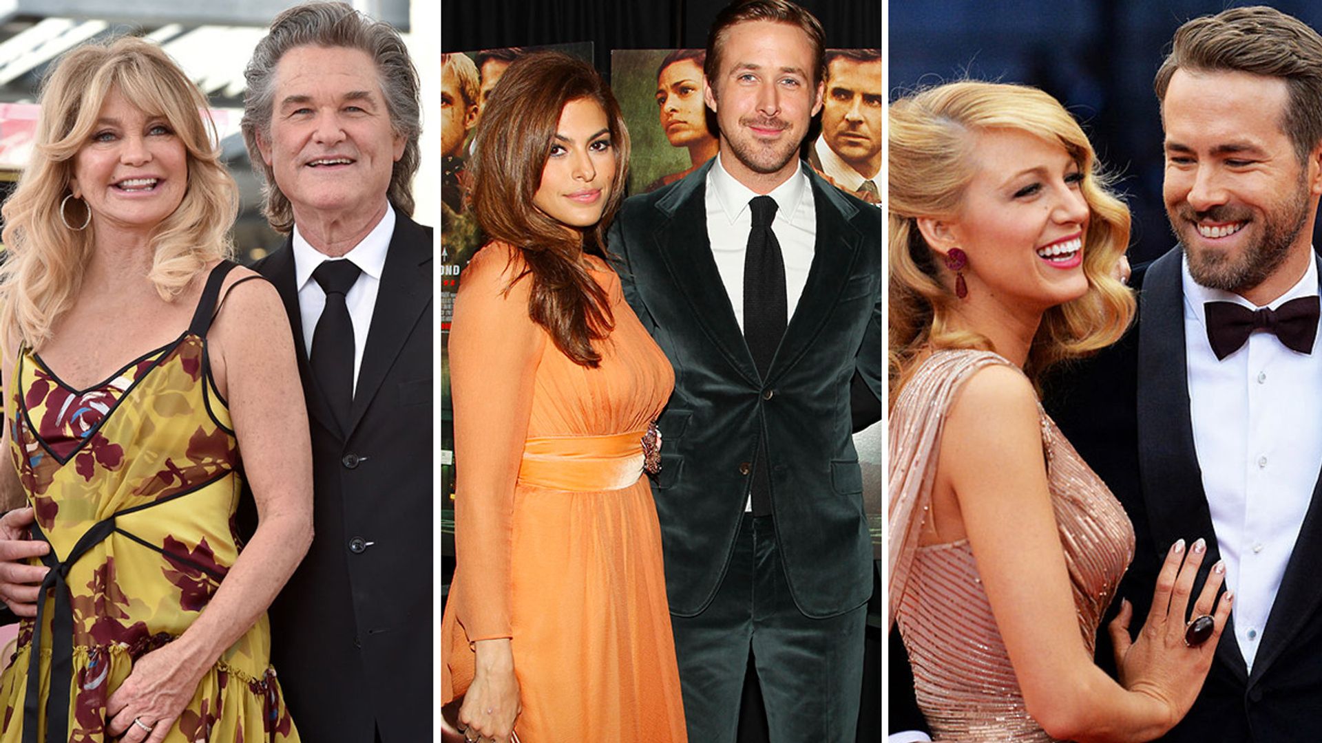 Goldie Hawn & Kurt Russell, Eva Mendes & Ryan Gosling, and Blake Lively & Ryan Reynolds