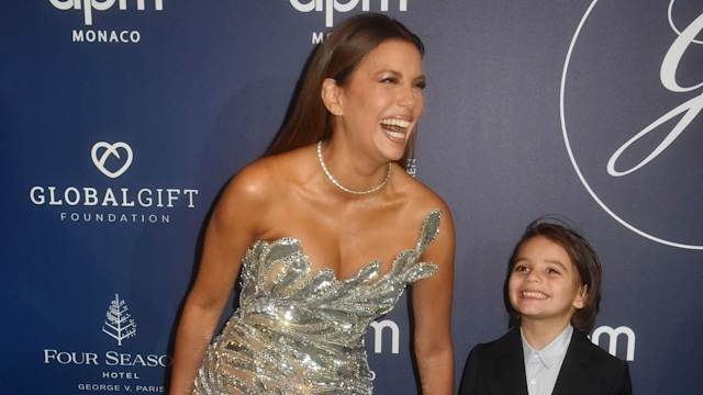 eva longoria and son santiago global gift gala paris 2024