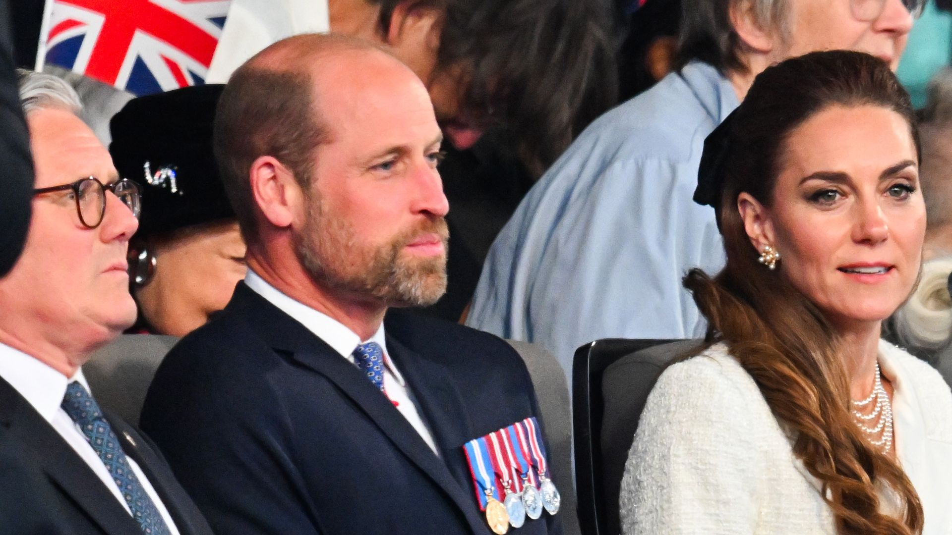 Keir Starmer sitting with Prince William and Kate Middleton