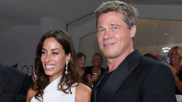 Ines de Ramon and Brad Pitt attend the 81st Venice International Film Festival 