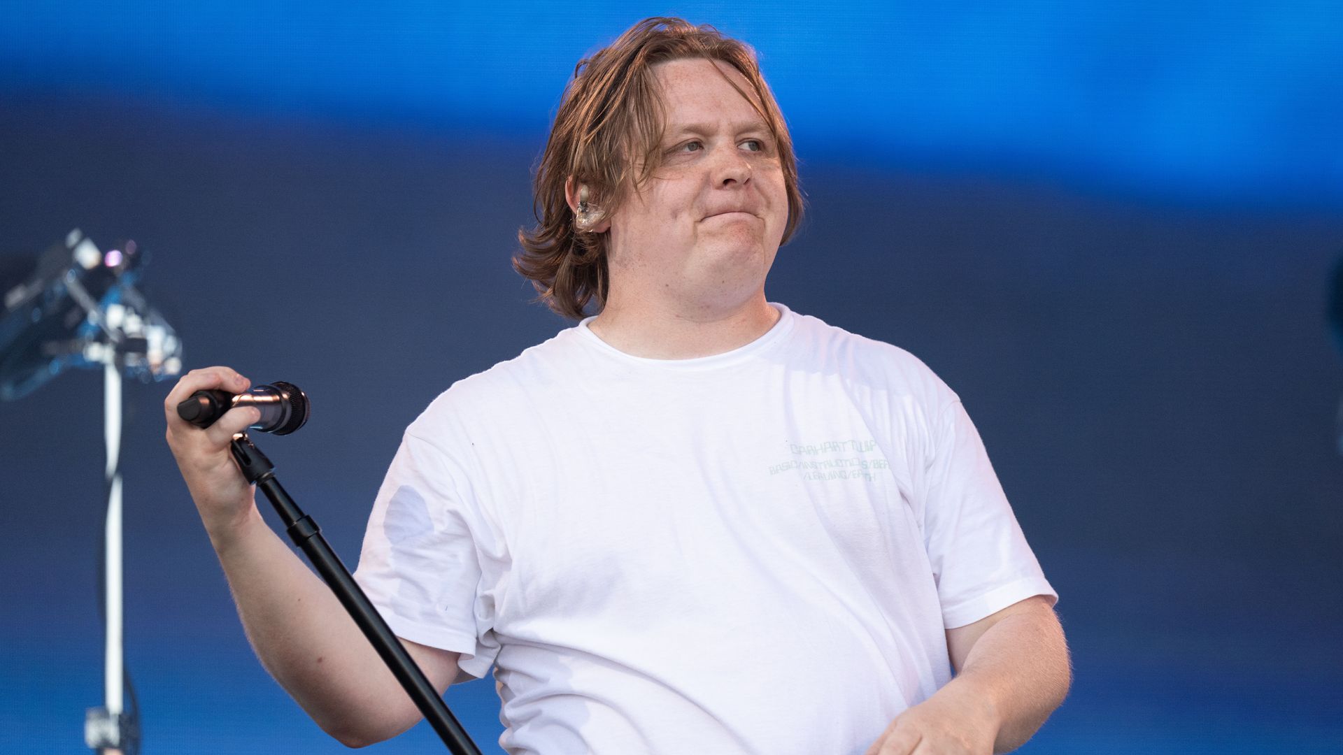 Lewis Capaldi performs on The Pyramid Stage at Day 4 of Glastonbury Festival 2023