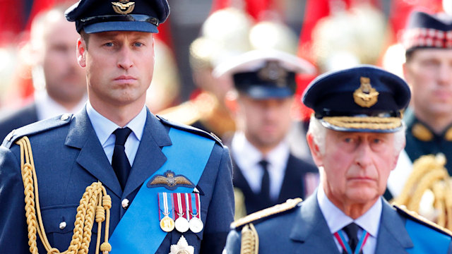 Prince William and King Charles in military uniform
