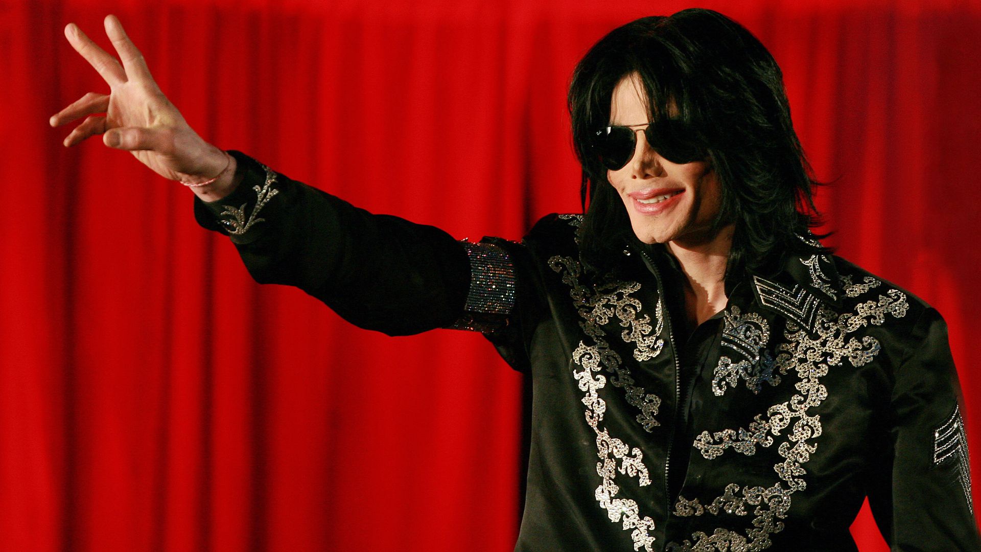 Michael Jackson at the press conference announcing his 2009 comeback tour