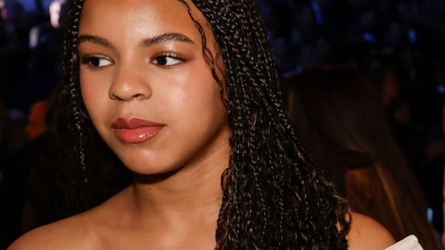 Blue Ivy Carter wearing a white dress