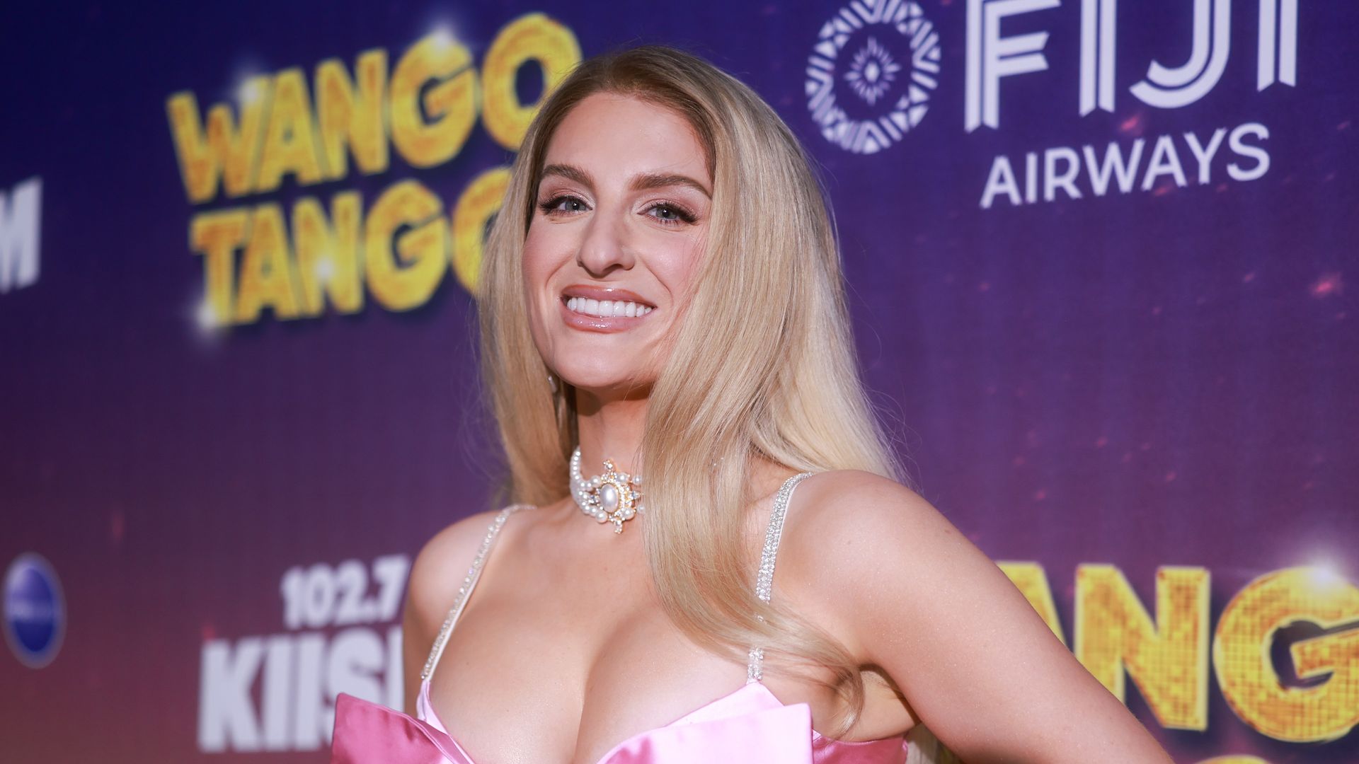meghan trainor pink dress