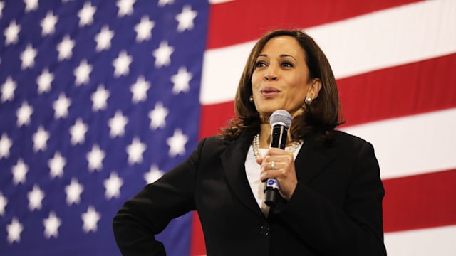 Democratic presidential candidate U.S.  Sen. Kamala Harris (D-CA)  speaks at a campaign stop on May 15, 2019 in Nashua, New Hampshire. 