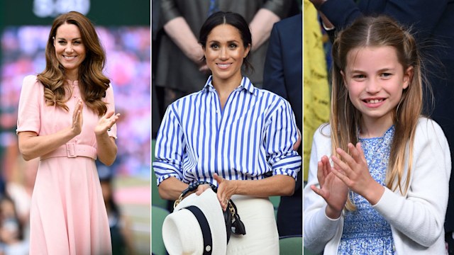 Kate Middleton, Meghan Markle and Princess Charlotte at Wimbledon