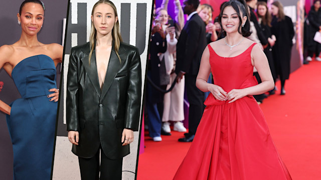 Zoe Saldana, Erin Doherty and Selena Gomez at London Film Festival