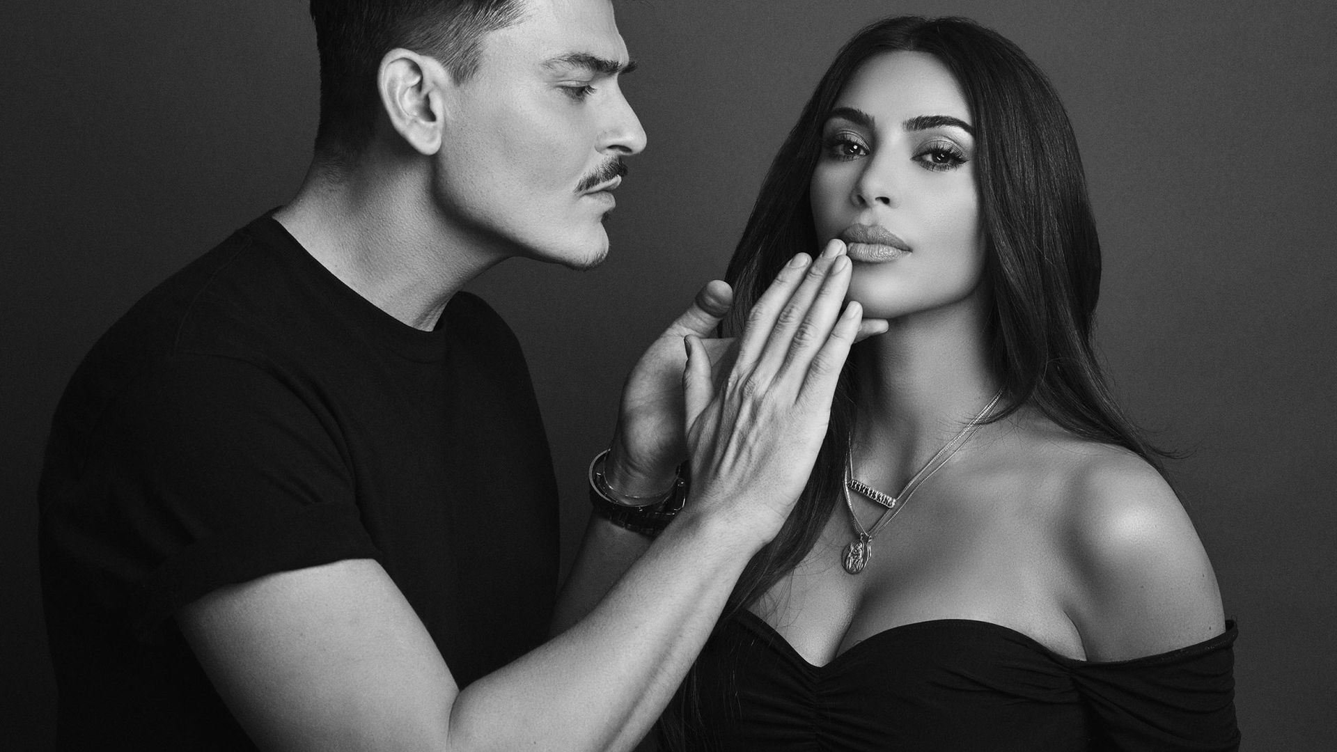 Kim Kardashian and her make up artist Mario Dedivanovic 