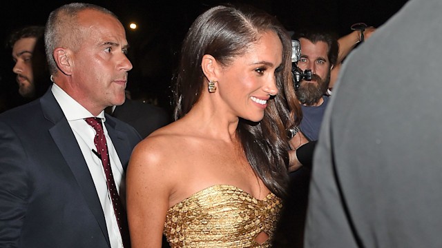 The Duchess looked incredible in a strapless gold gown