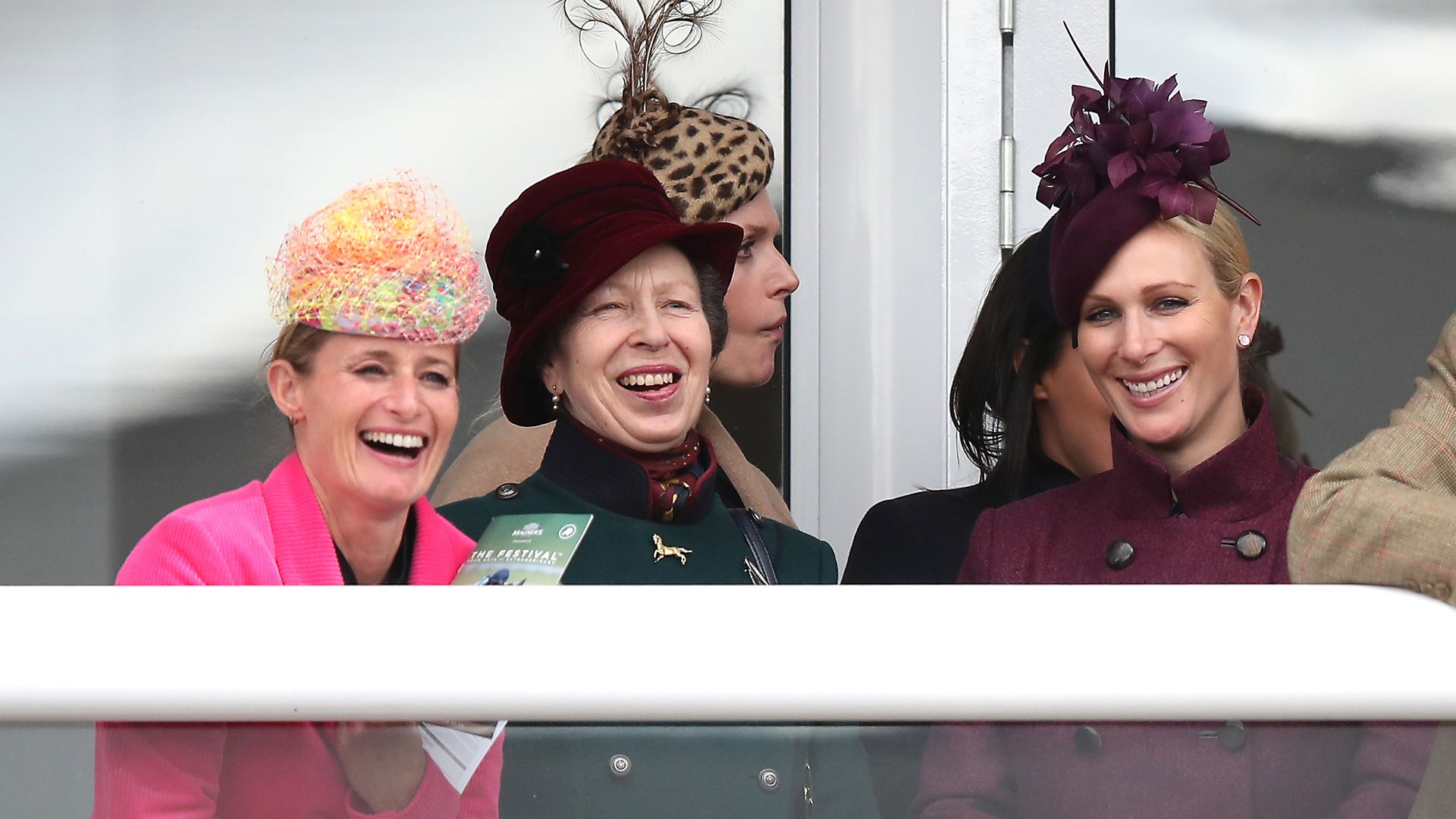 Dolly Maude, Princess Anne and Zara Tindall laughing at Cheltenham