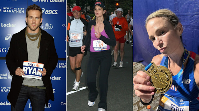 celebrities who've run nyc marathon ryan reynolds katie holmes amy robach more