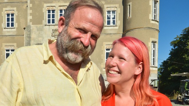 Dick and Angel Strawbridge at their home Chateau De La Motte Husson