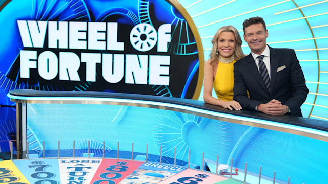 Ryan Seacrest and Vanna White on set of Wheel Of Fortune