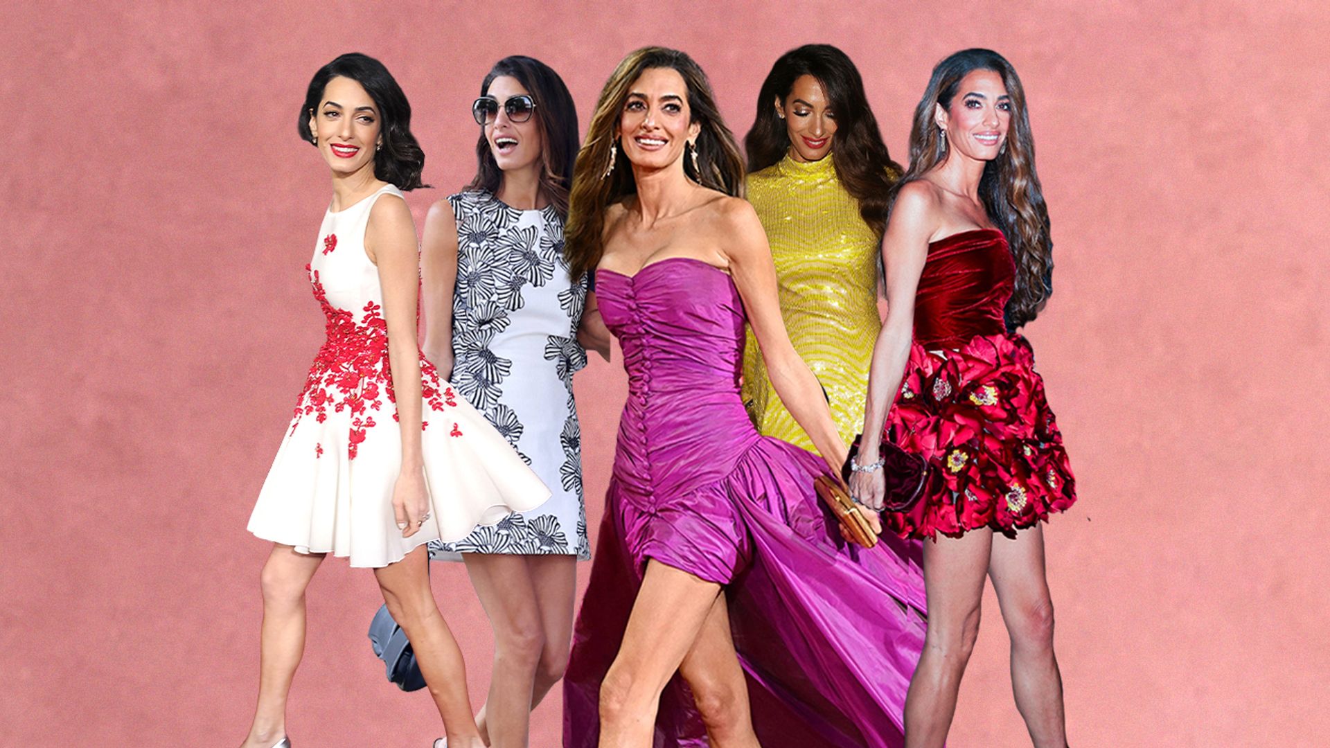 Amal Clooney wearing mini skirts