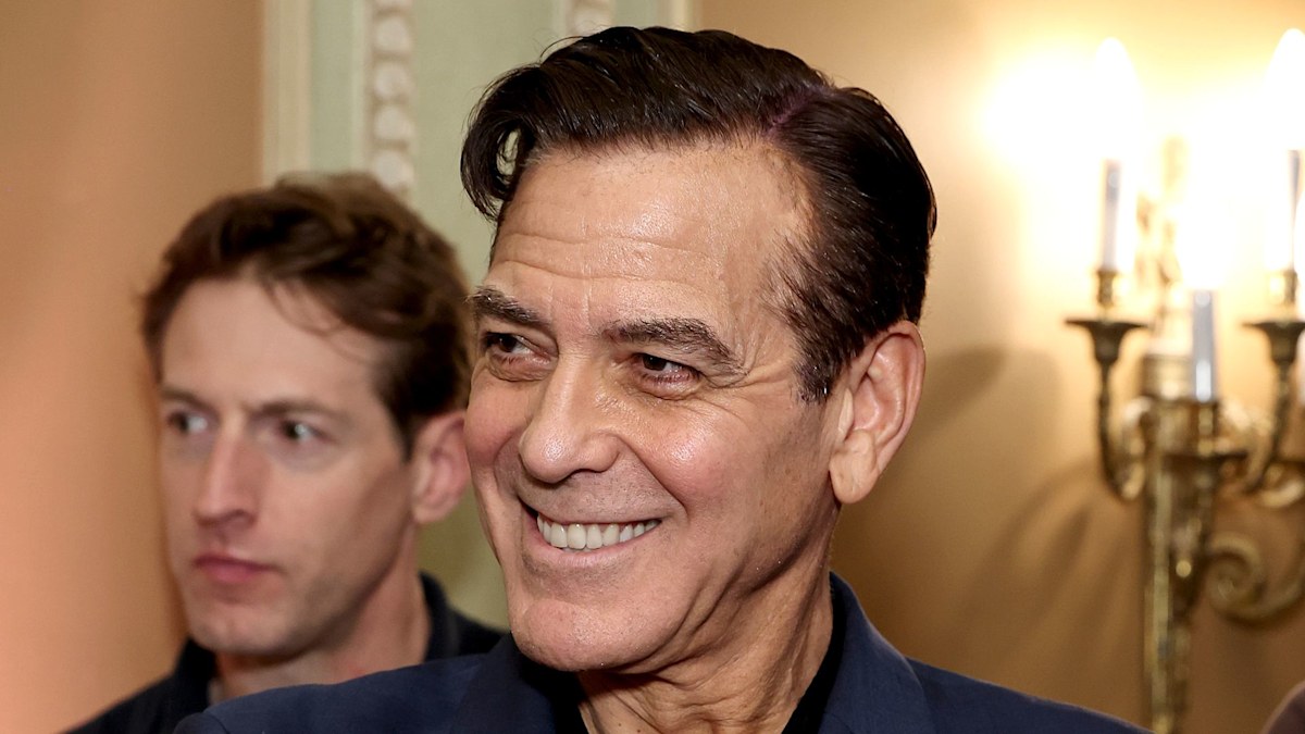 George Clooney puts new look front and center at public celebration for his first Tony nomination