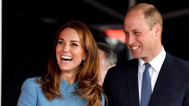 William and Kate smiling in Birkenhead