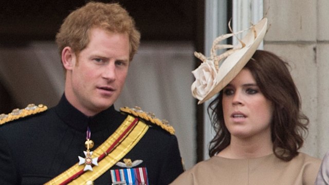 Prince Harry with Princess Eugenie during Trooping The Colour in 2015