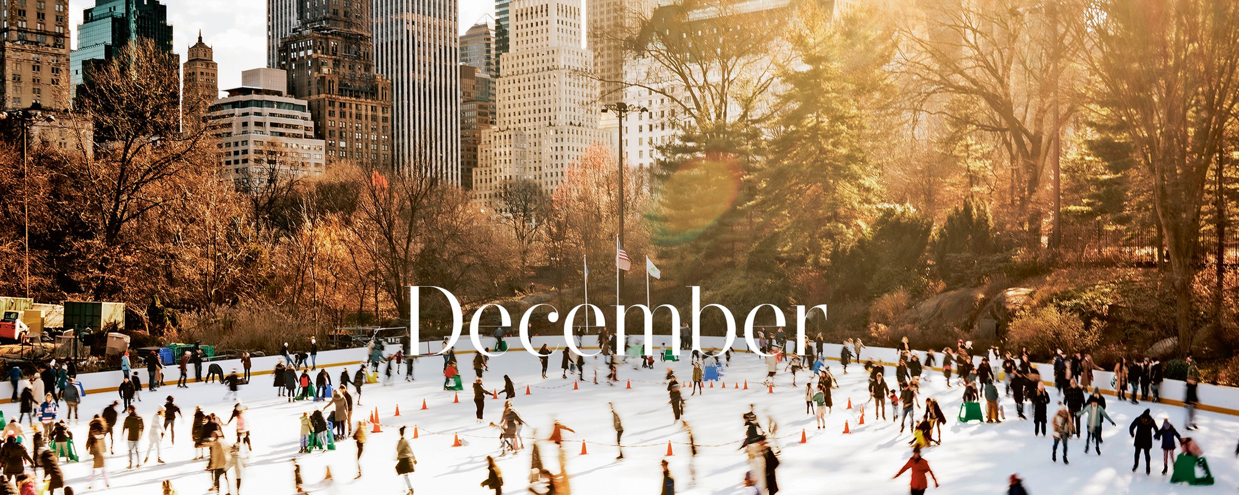 People ice skating at Wollman Rink in Central Park, New York City