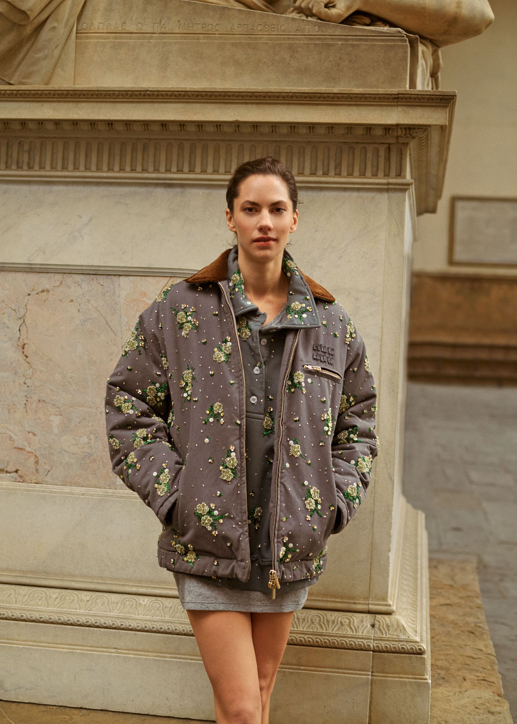 T-shirt, polo shirt and jacket, all Miu Miu