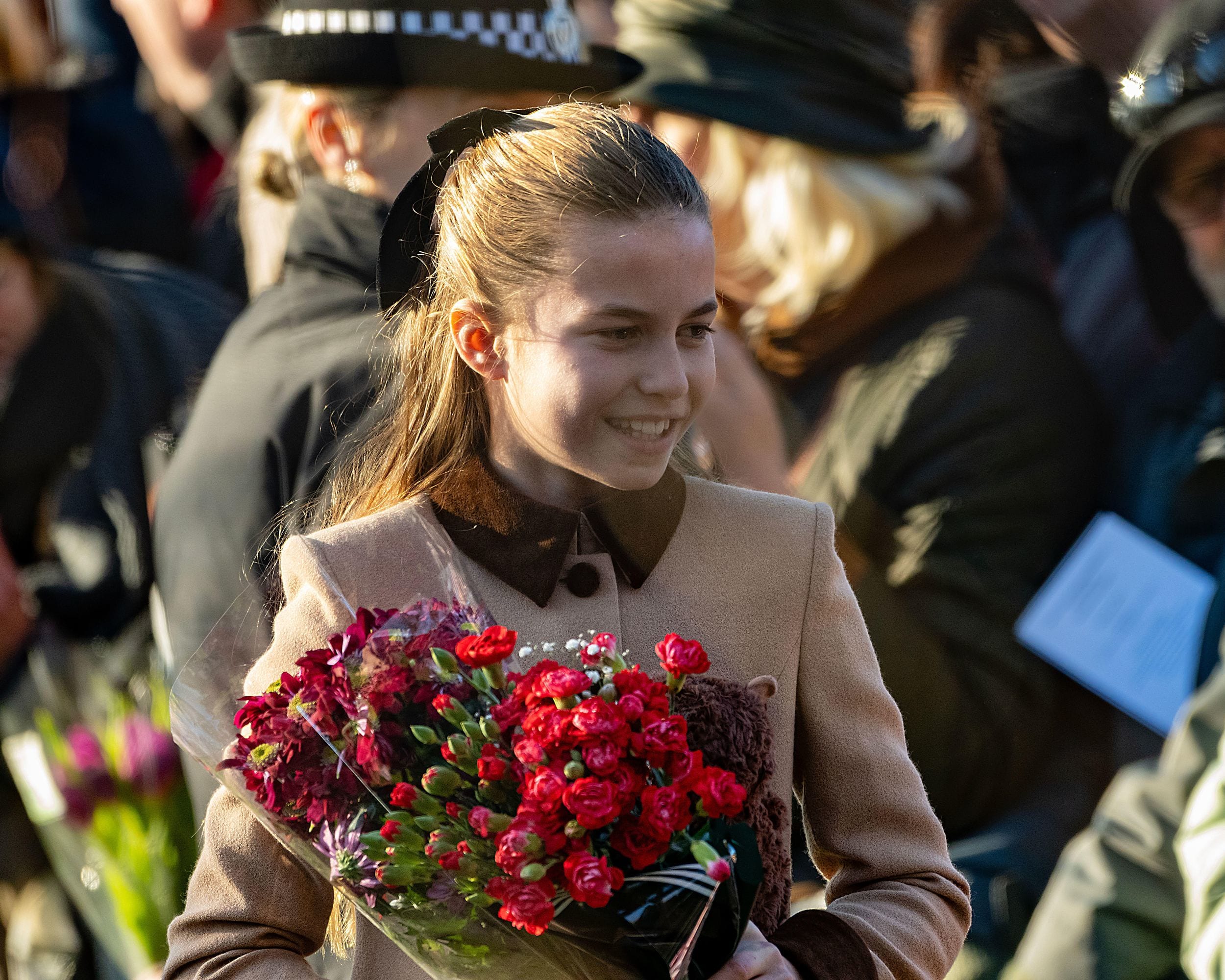 Princess Charlotte holding flowers