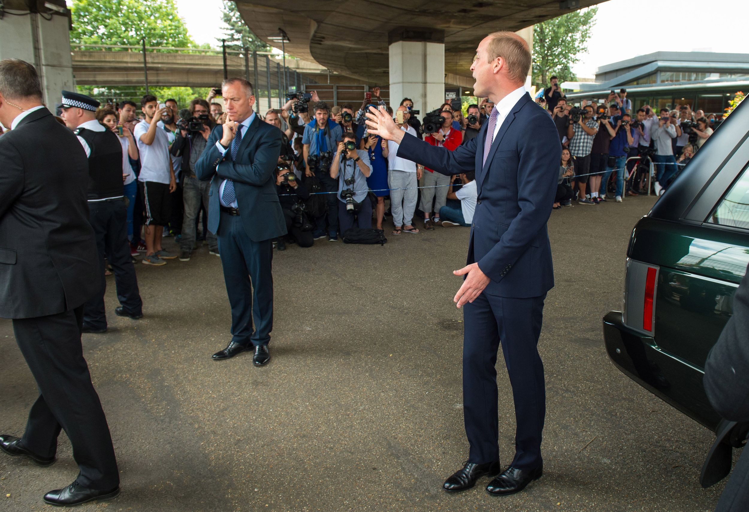 The Prince said he would come back as he left the Westway Sports Centre with his grandmother in 2017