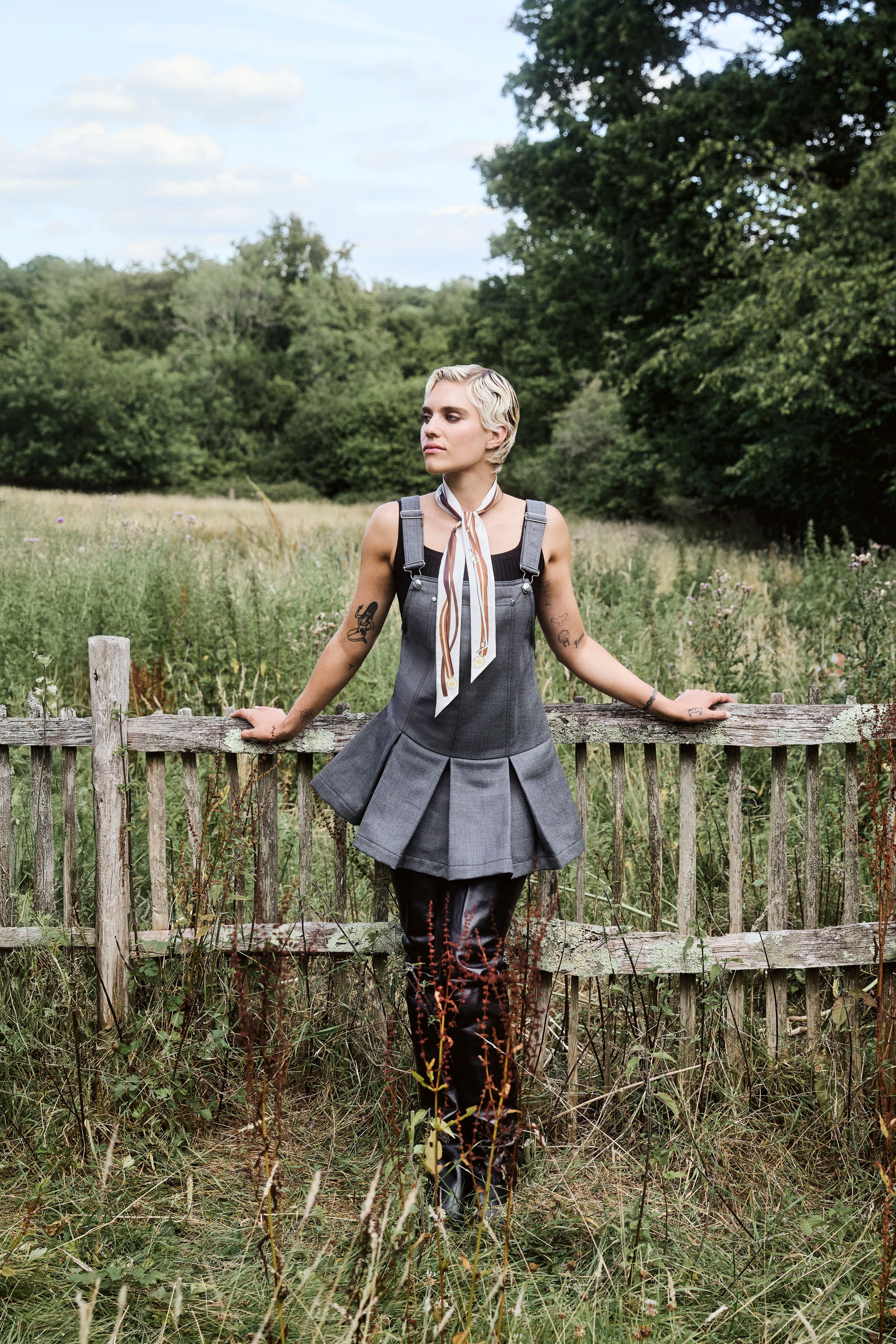 tigerlily taylor in grey dress