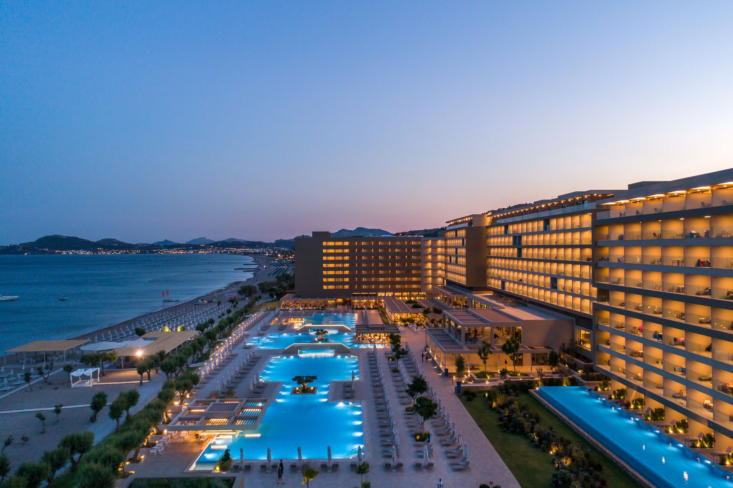 exterior view with pool and balconies in Rhodes