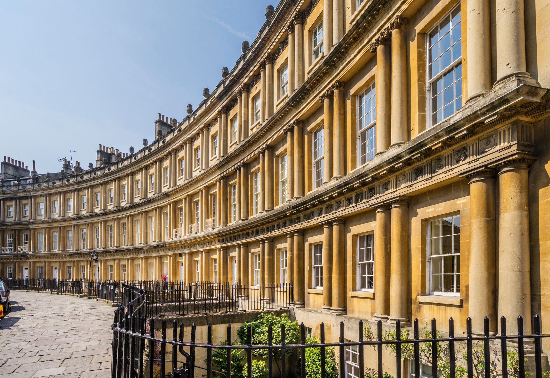 The Circus townhouses city of Bath stock image