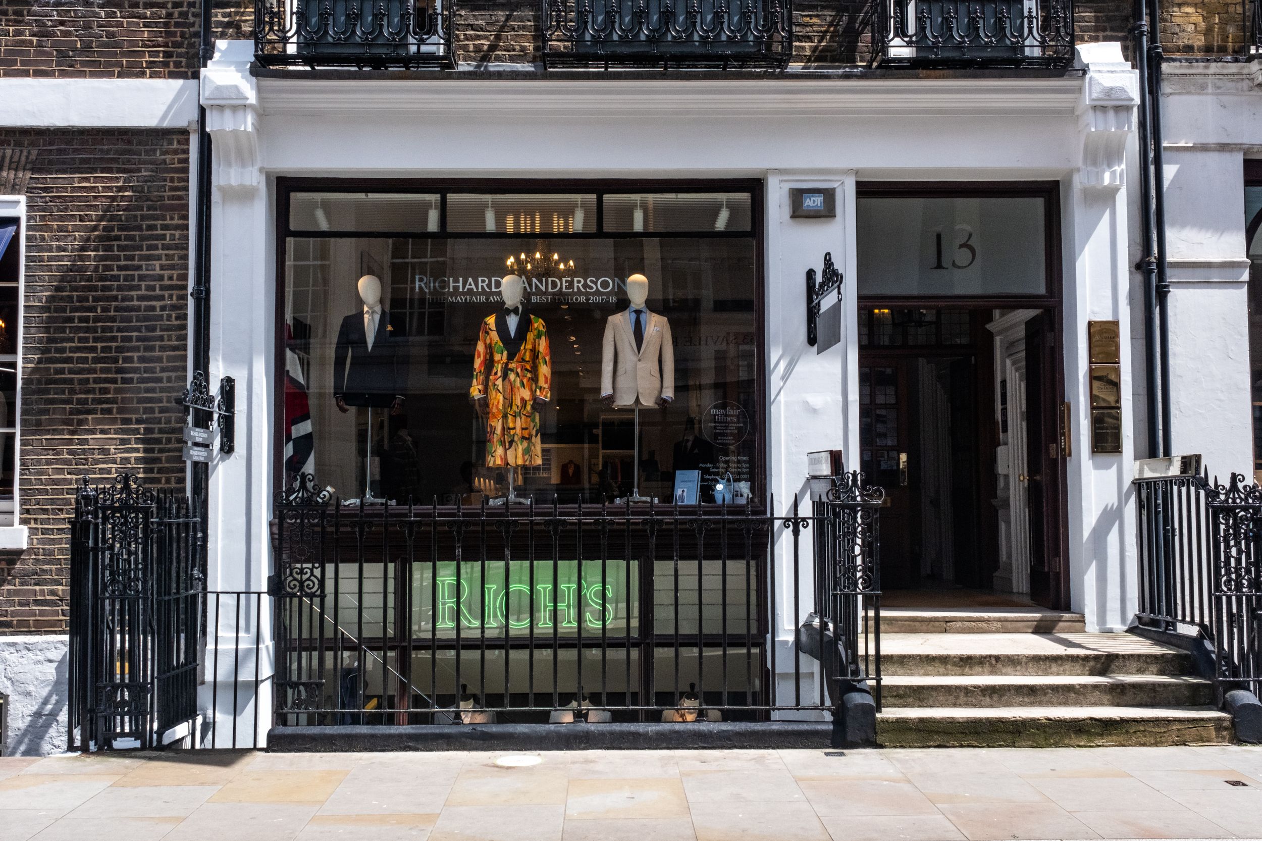 Richard Anderson store front on Savile Row