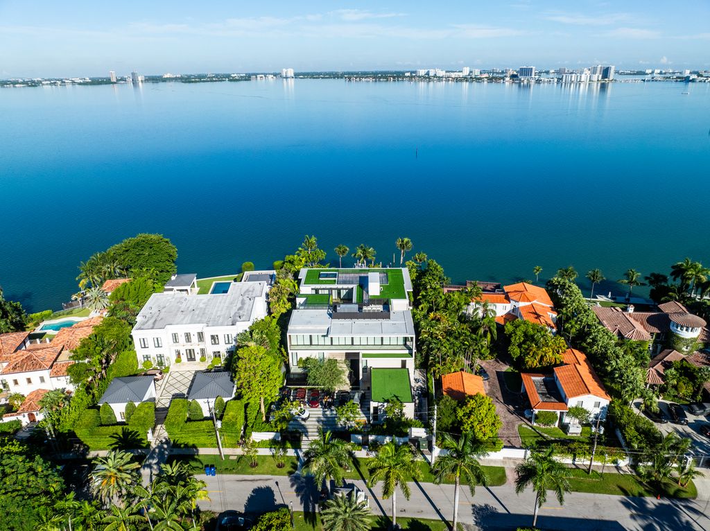 Victoria and David Beckham's new Miami Beach mansion: aerial view of roof terrace 