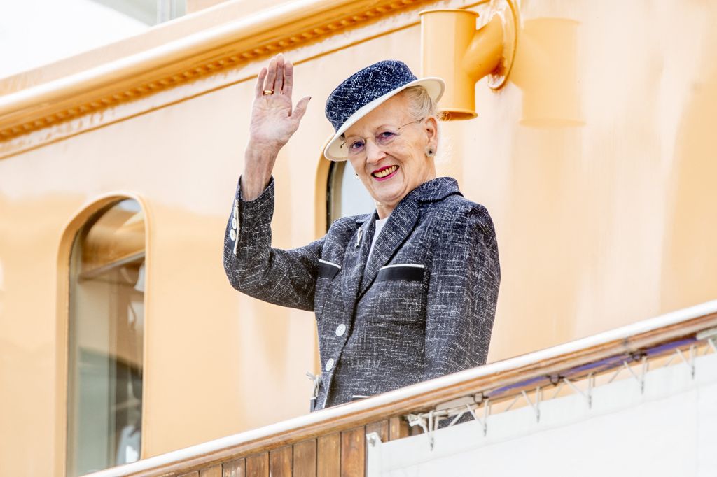 Queen Margrethe waving