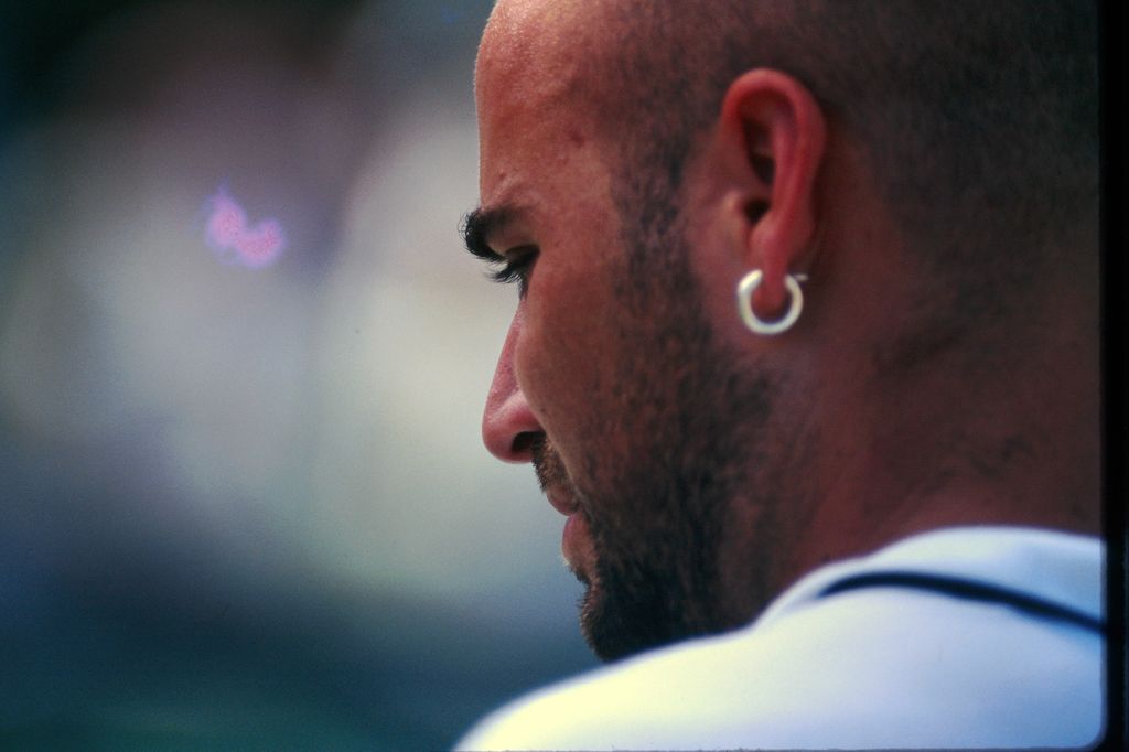 Sideshot of Andre Agassi