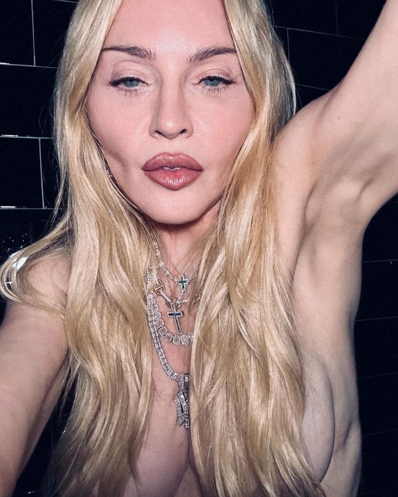 madonna posing topless