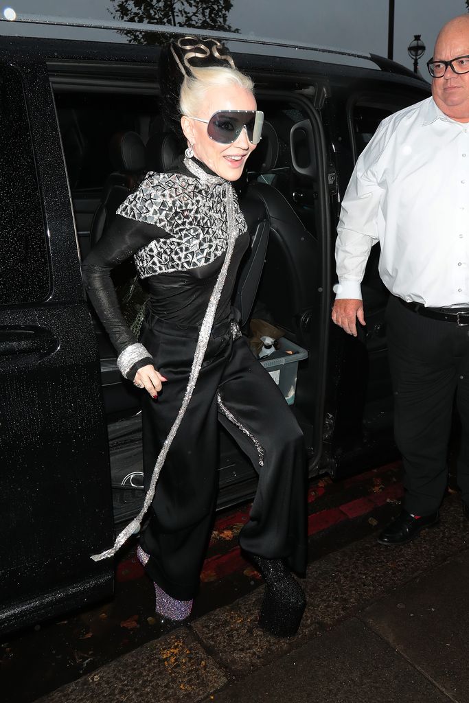 Daphne Guinness seen attending Mick Jagger's 80th birthday party at his house on July 26, 2023 in London, England. (Photo by Ricky Vigil M / Justin E Palmer/GC Images)