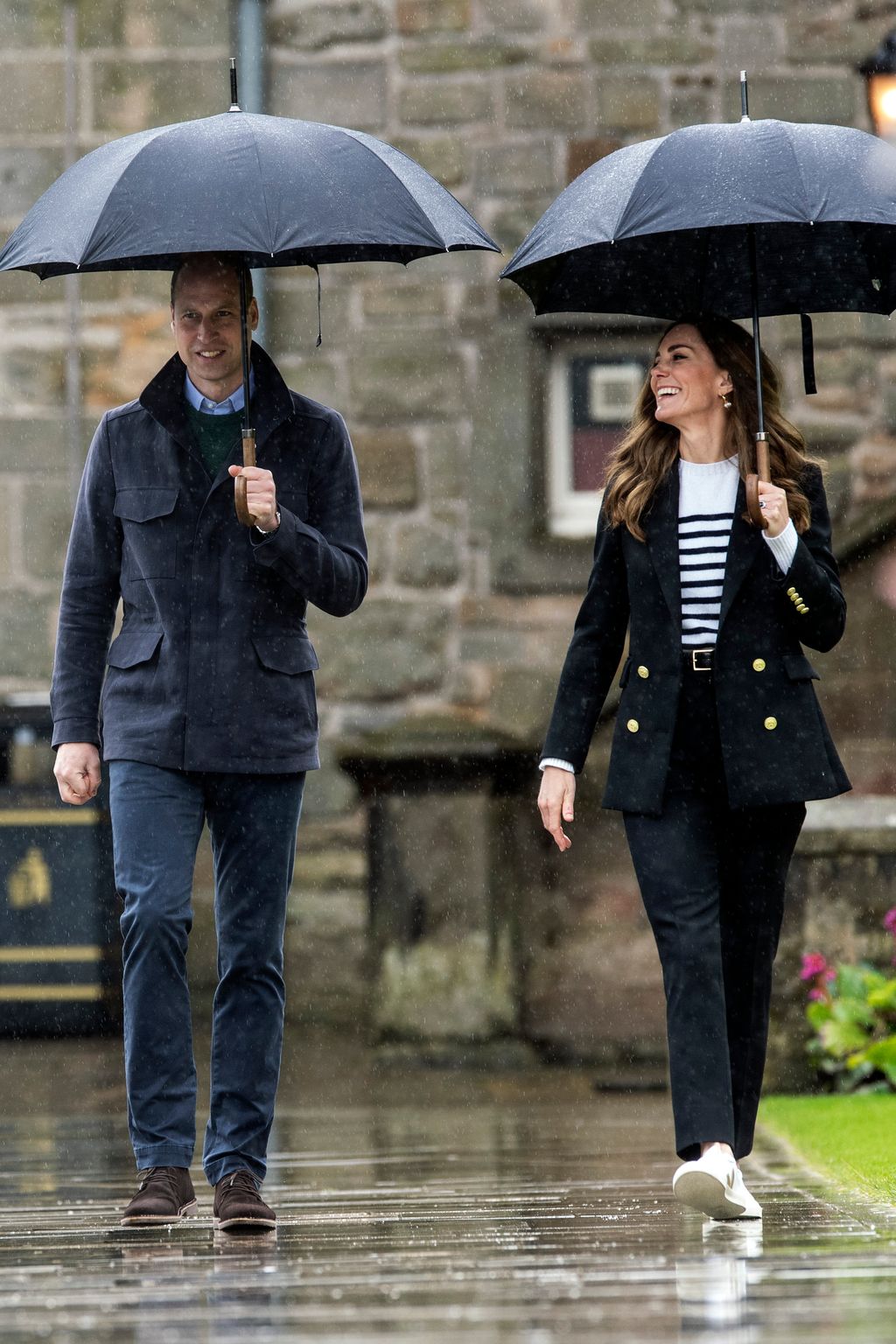 Prince William, Duke of Cambridge and Catherine, Duchess of Cambridge during a visit to the University of St Andrews