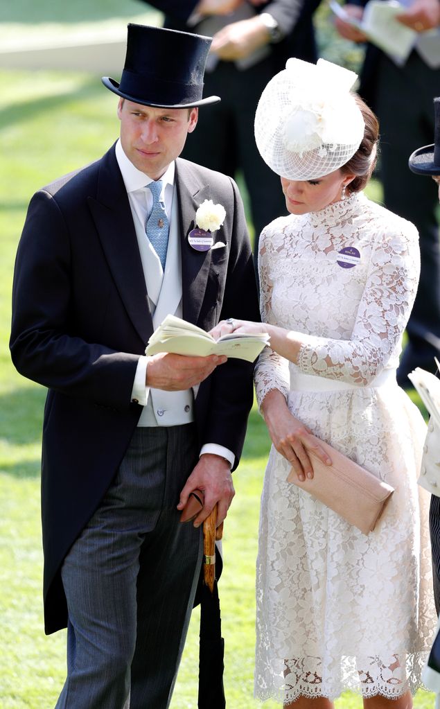 Prince William and Catherine, Princess of Wales attend day 1 of Royal Ascot at Ascot Racecourse on June 20, 2017 in Ascot, England. 