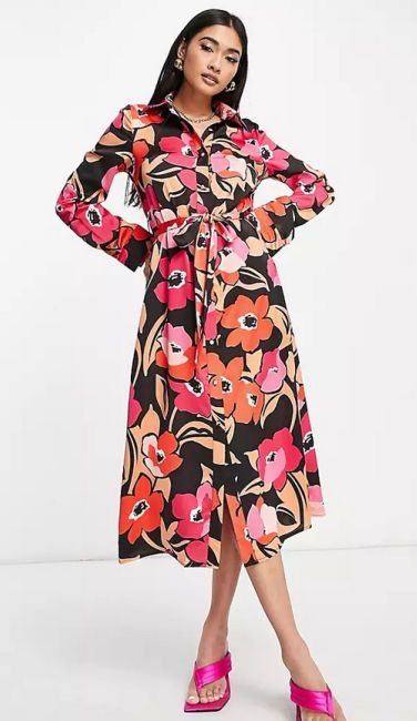 kate middleton floral shirt dress asos 1970s style