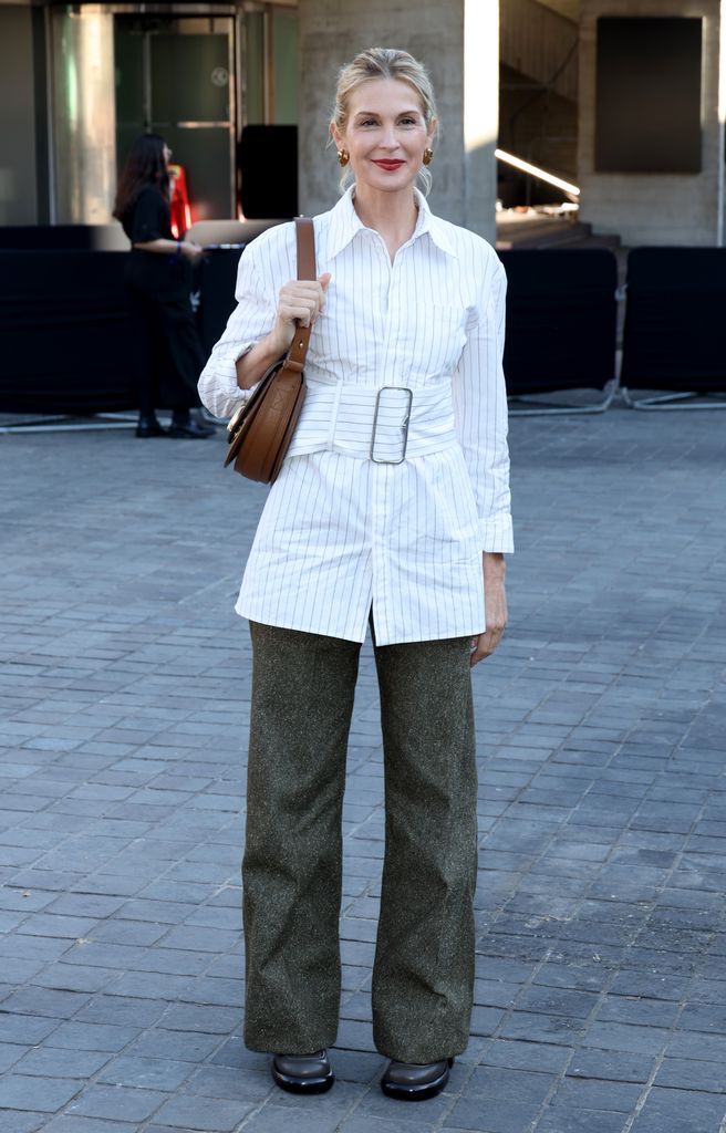 Kelly Rutherford attends the Burberry show during London Fashion Week September 2024 at  on September 16, 2024 in London, England. (Photo by Mike Marsland/WireImage)