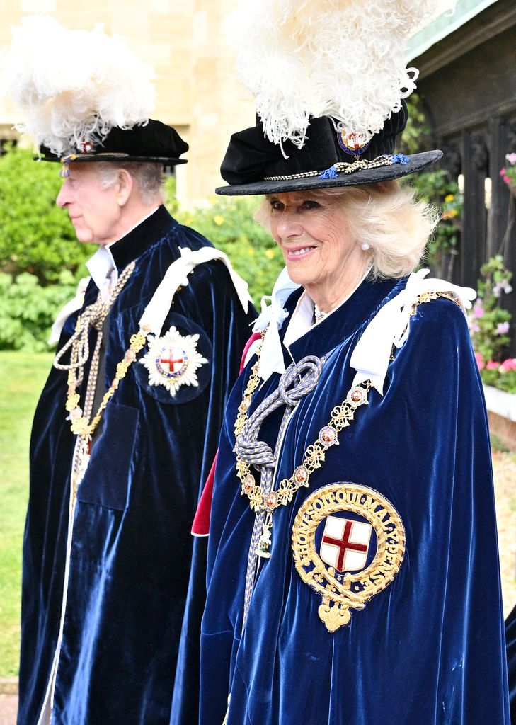 Queen Camilla smiles on Garter Day