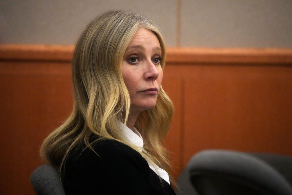 PARK CITY, UTAH - MARCH 27:  Actor Gwyneth Paltrow sits in court during her civil trial over a collision with another skier on March 27, 2023, in Park City, Utah. Retired optometrist Terry Sanderson is suing Paltrow for $300,000, claiming she recklessly c