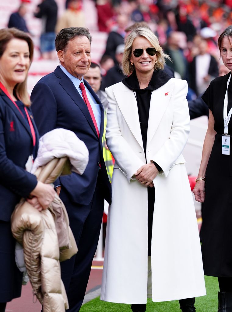 Liverpool chairman Tom Werner and Jennifer Ashton ahead of the Premier League match at Anfield, Liverpool