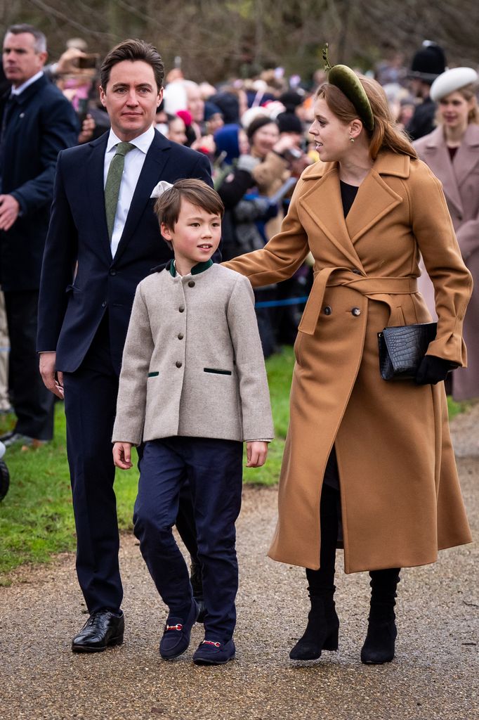 Princess Beatrice, Edoardo Mapelli Mozzi and Christopher Woolf walking