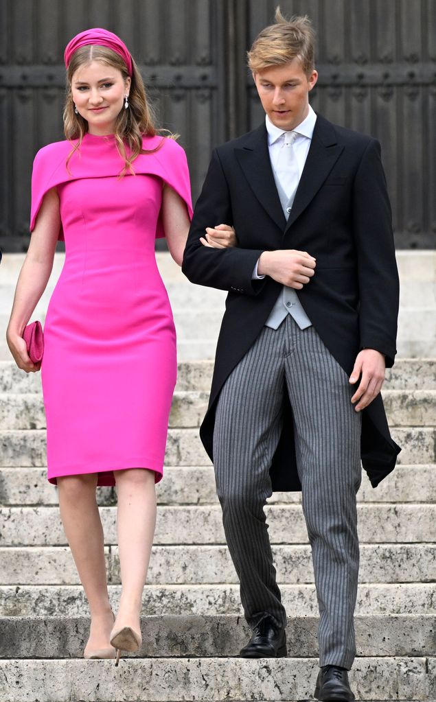 Princess Elisabeth, Princess Eleonore, Prince Gabriel, Prince Emmanuel, King Philippe and Queen Mathilde attend the Te Deum organised for the national Day 2024 at the St Michael and St Gudula Cathedral in Brussels on July 21, 2024 in Brussels, Belgium, 21/07/2024 ( Photo by Didier Lebrun / Photonews