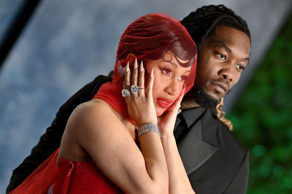 Cardi B and Offset attend the 2023 Vanity Fair Oscar Party hosted by Radhika Jones at Wallis Annenberg Center for the Performing Arts on March 12, 2023 in Beverly Hills, California.