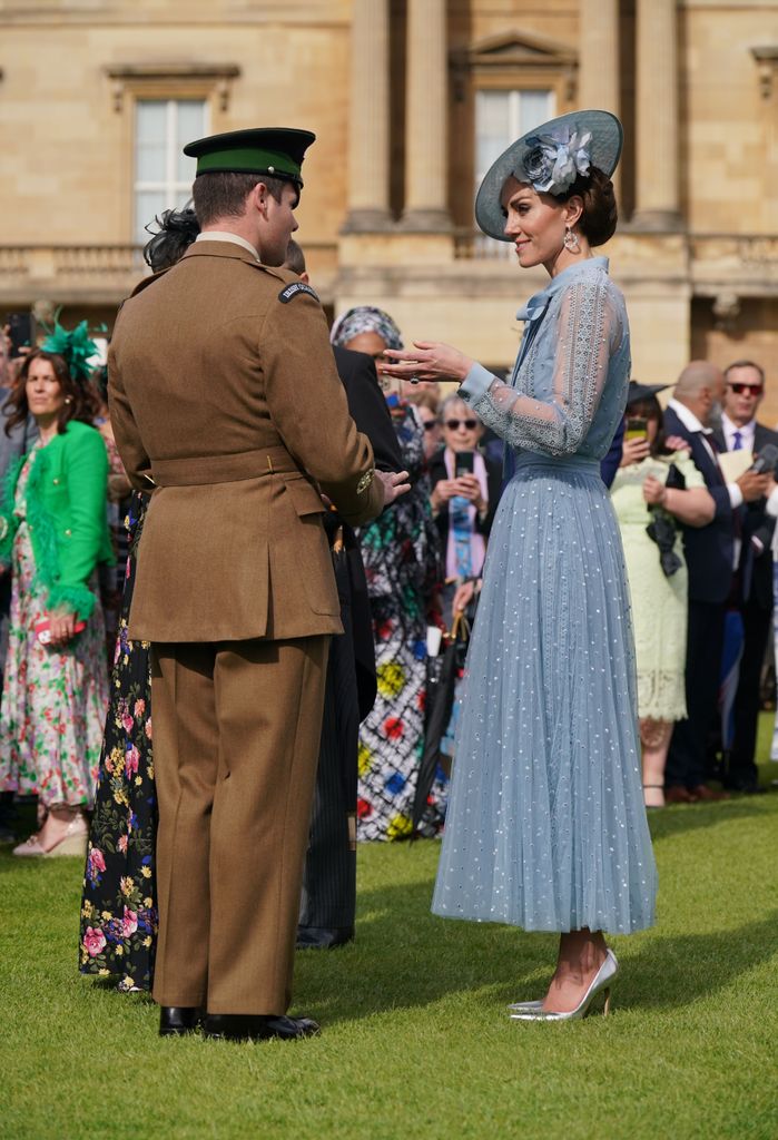 Princess Kate wore metallic hells to the Buckingham Palace Garden Party