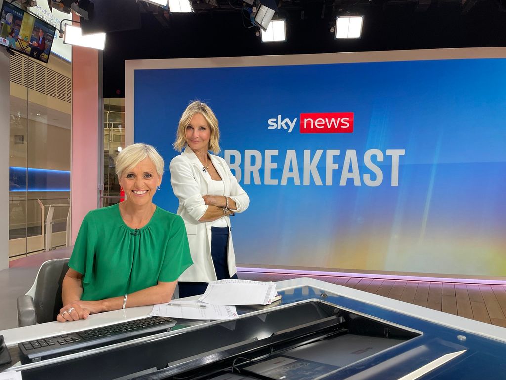 Anna Jones and Jacquie Beltrao hosted Weekend Breakfast on Sky News over the weekend
