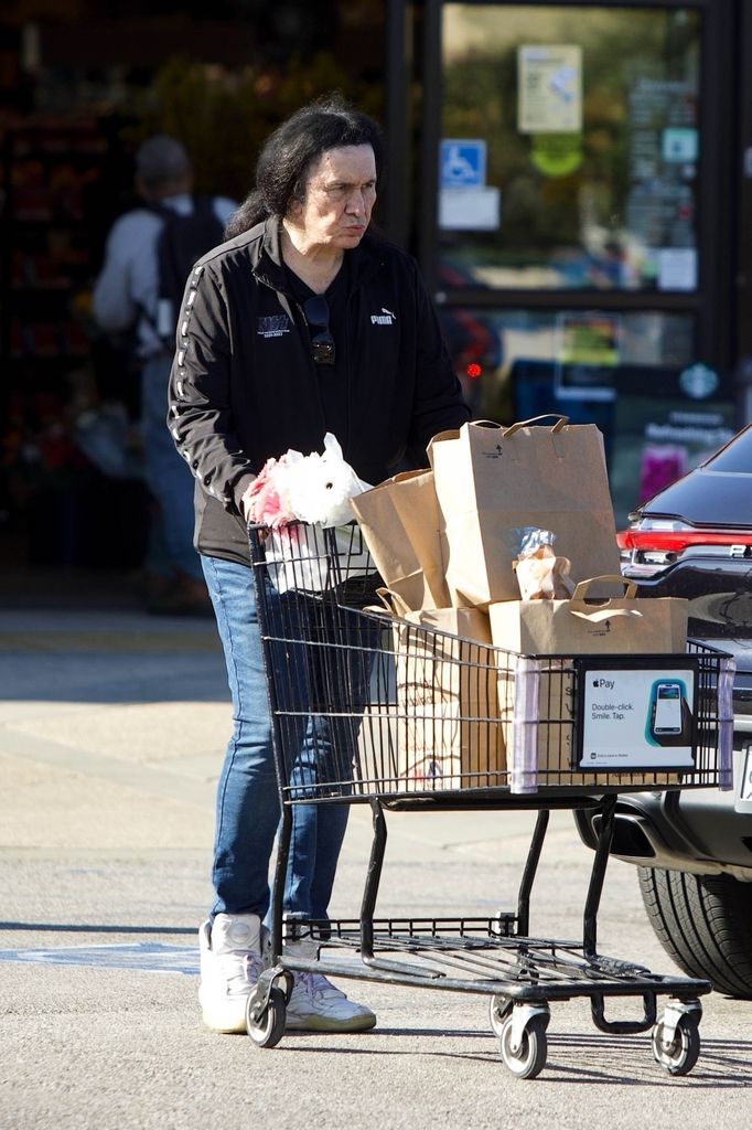 Kiss band member Gene Simmons is spotted shopping for essentials in Malibu