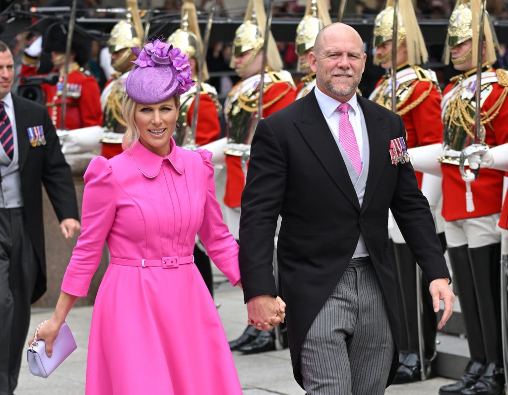 Zara Tindall and Mike Tindall attend the National Service of Thanksgiving at St Paul's Cathedral 