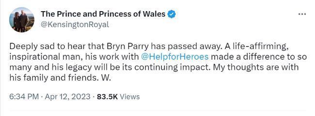 The Prince expressed his condolences
